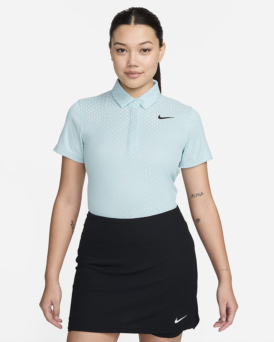 Blue nike golf polo best sale